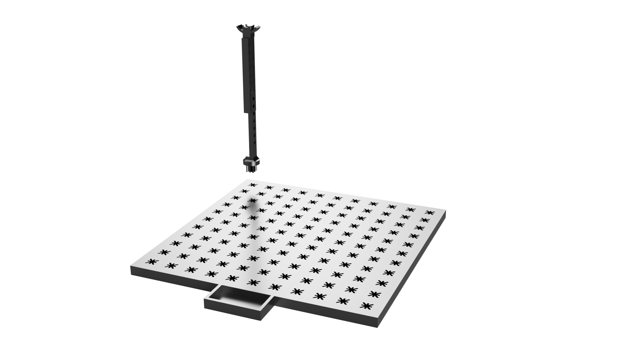 Mock mounting concept for sensor array and ring alignment testing.