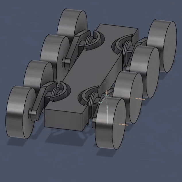 Animated demo of Leaf Walker suspension articulation.
